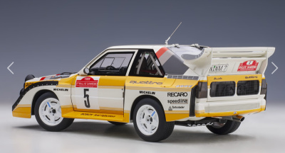 Audi Sport Quattro S1 #5 Rally San Remo 1985 Röhrl Geistdörfer Modellauto 1:18 Autoart