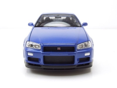 Nissan Skyline GT-R R34 blau Modellauto 1:24 Welly