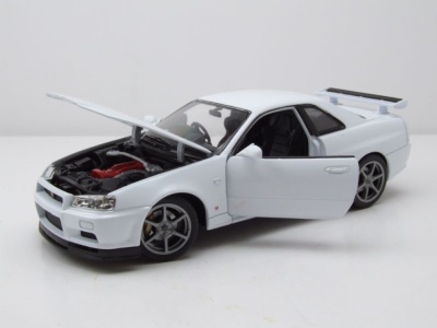 Nissan Skyline GT-R R34 weiß Modellauto 1:24 Welly