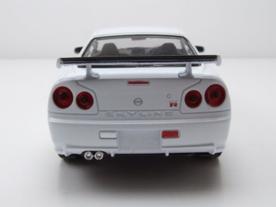 Nissan Skyline GT-R R34 weiß Modellauto 1:24 Welly