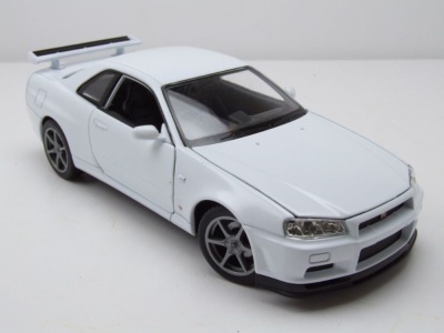 Nissan Skyline GT-R R34 weiß Modellauto 1:24 Welly