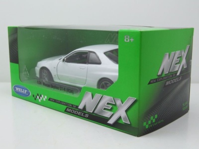 Nissan Skyline GT-R R34 weiß Modellauto 1:24 Welly