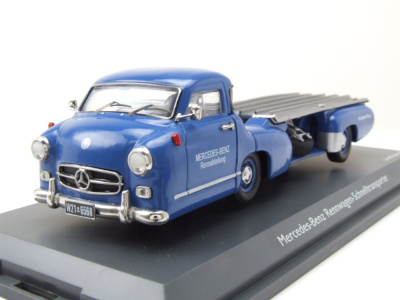 Mercedes Renntransporter Blaues Wunder blau Modellauto 1:43 Schuco