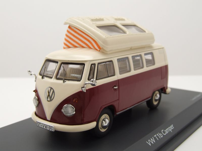 Modellauto VW T1 Camper Bus Hochstelldach rot beige 1:43 Schuco bei  Modellautocenter, 37,95 €