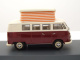 VW T1 Camper Bus Hochstelldach rot beige Modellauto 1:43 Schuco