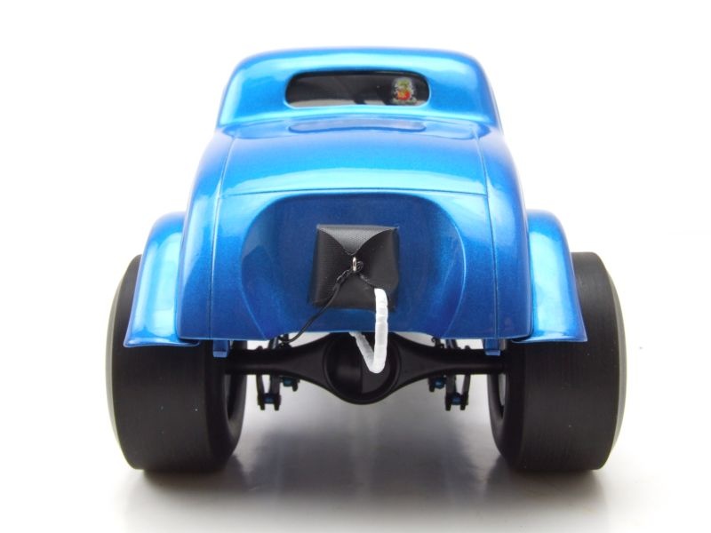 Maquette De Voiture 1:18 Acme - Willys Gasser 1933 Bleu Avec Flammes - Hot Rod - Neuve