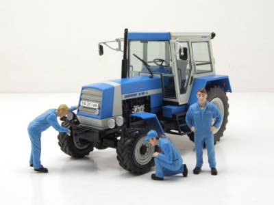 Fortschritt ZT 323 Traktor mit 3 Figuren blau weiß...