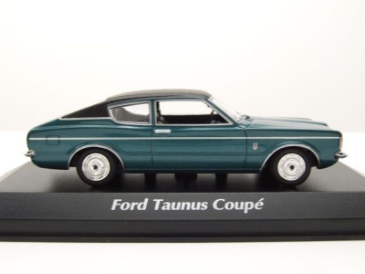 Ford Taunus Coupe 1970 grün metallic Modellauto 1:43 Maxichamps