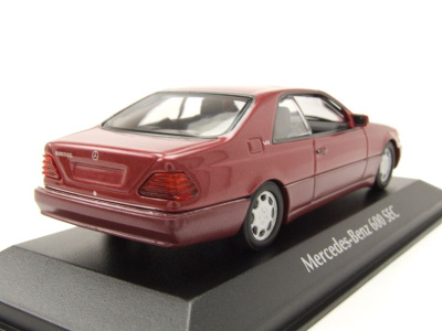 Mercedes 600 SEC Coupe 1992 rot metallic Modellauto 1:43 Maxichamps
