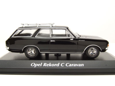 Opel Rekord C Caravan Kombi 1969 schwarz Modellauto 1:43 Maxichamps