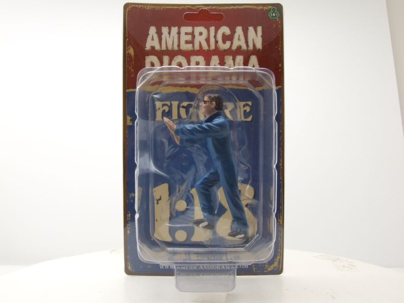 Figur Machaniker Ken blau schiebend für 1:18 Modelle American Diorama