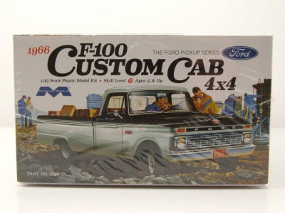 Ford F-100 Custom Cab 4x4 Pick Up 1966 Kunststoffbausatz Modellauto 1:25 Moebius Models