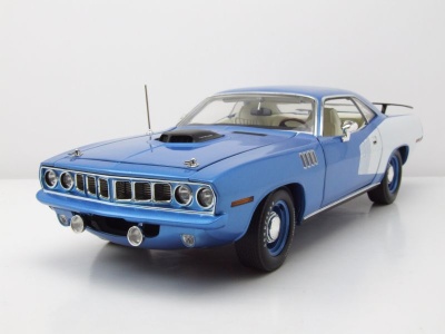 Plymouth Hemi Cuda 1971 blau weiß Modellauto 1:18 Acme