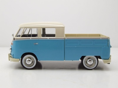 VW T1 Bus DoKa Pritsche blau beige Modellauto 1:24 Motormax