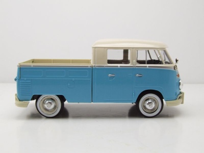 VW T1 Bus DoKa Pritsche blau beige Modellauto 1:24 Motormax
