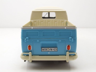 VW T1 Bus DoKa Pritsche blau beige Modellauto 1:24 Motormax