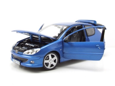 Peugeot 206 RC 2003 blau Modellauto 1:18 Norev