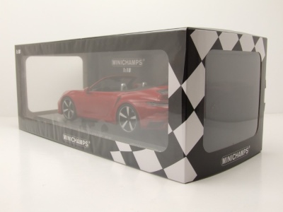 Porsche 911 (992) Turbo S Cabrio 2020 rot Modellauto 1:18 Minichamps