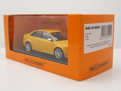 Audi RS4 2004 gelb Modellauto 1:43 Maxichamps