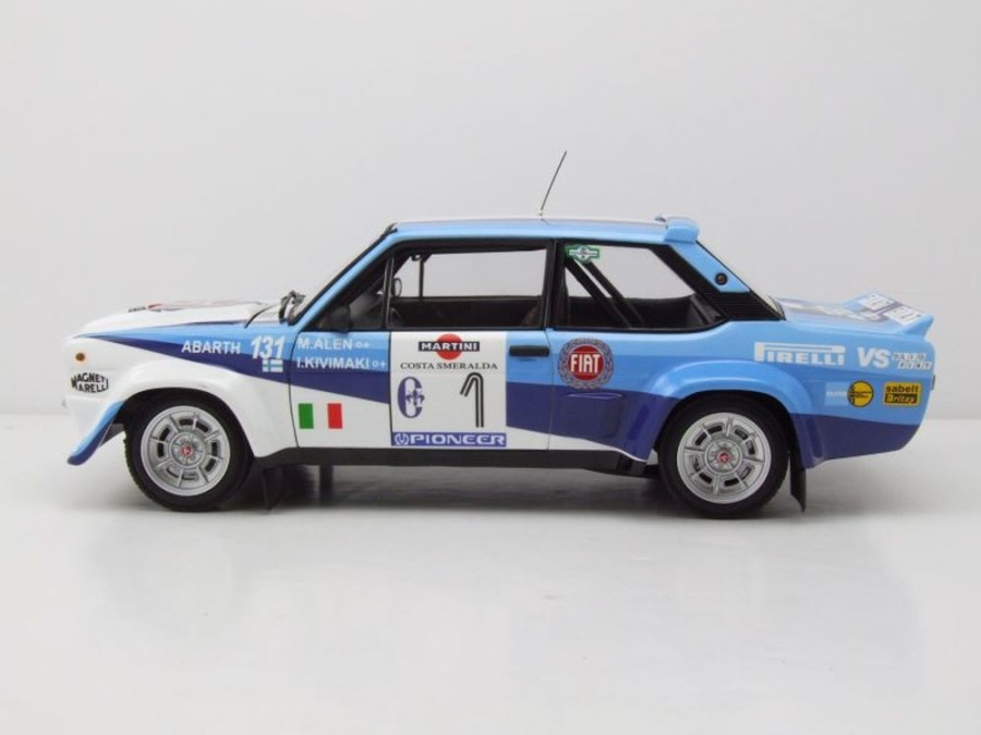 Fiat 131 Abarth Lacs Costa Smeralda 1981 #1 Martini – Kyosho 1/18, Métal, Portes Ouvrantes