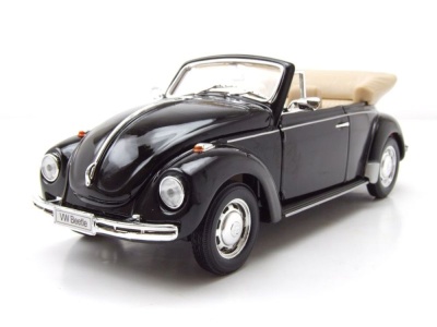 VW Käfer Cabrio 1969 schwarz Modellauto 1:24 Welly