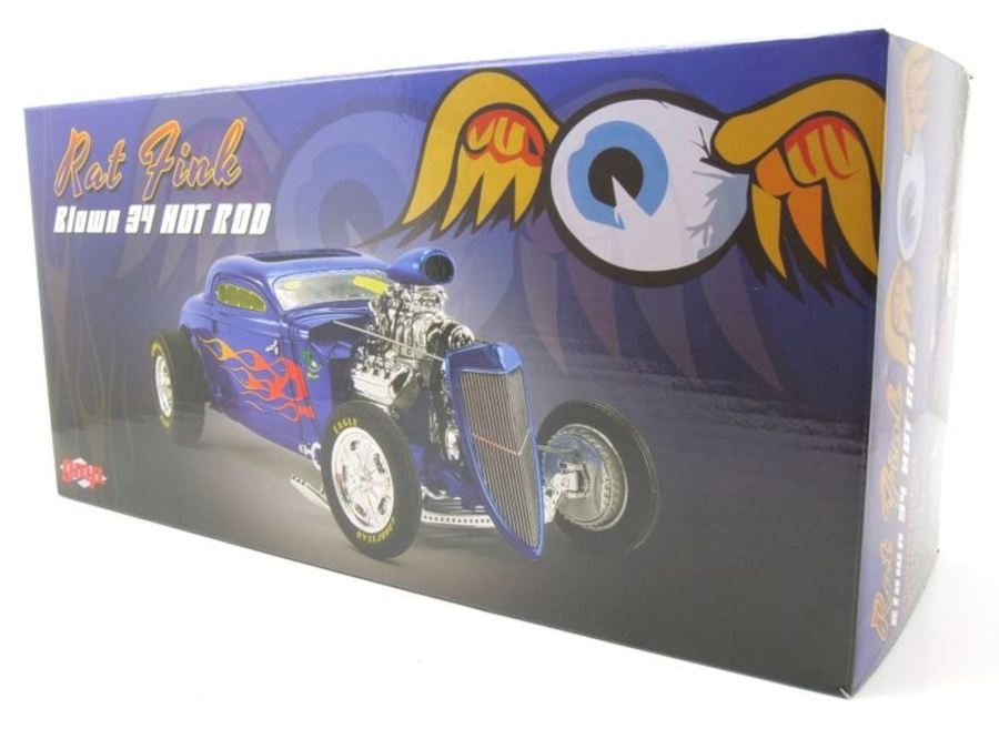 Modellauto Ford Blown Hot Rod Rat Fink 1934 blau Modellauto