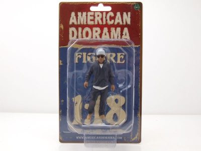 Figur Car Meet 4 Mann graue Mütze für 1:18 Modelle American Diorama