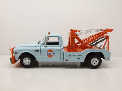 Chevrolet C-30 Dually Wrecker 1969 Gulf Oil Welding Tire Collision Abschlepper Modellauto 1:18 Greenlight Collectibles