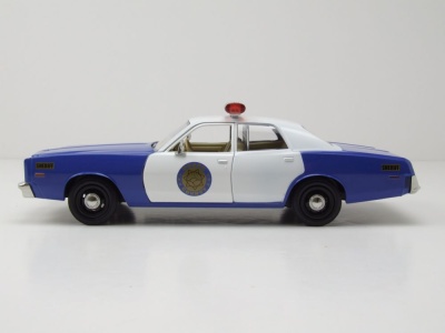 Plymouth Fury 1975 blau weiß Osage County Sheriff Modellauto 1:24 Greenlight Collectibles