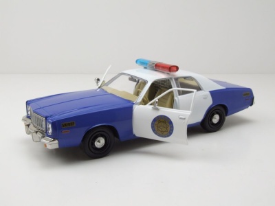 Plymouth Fury 1975 blau weiß Osage County Sheriff Modellauto 1:24 Greenlight Collectibles