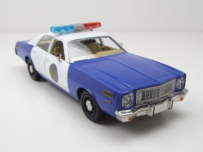 Plymouth Fury 1975 blau weiß Osage County Sheriff Modellauto 1:24 Greenlight Collectibles