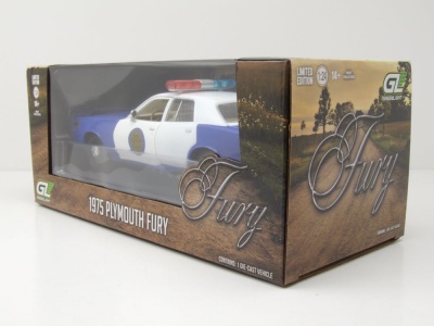 Plymouth Fury 1975 blau weiß Osage County Sheriff Modellauto 1:24 Greenlight Collectibles