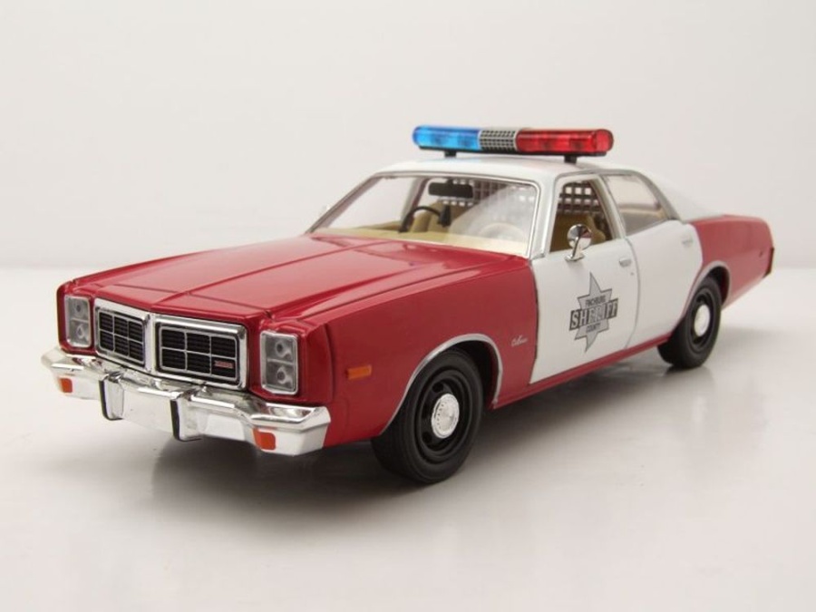 Dodge Monaco 1977 rot weiß Finchburg County Sheriff Modellauto 1:24 Greenlight Collectibles