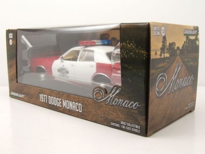 Dodge Monaco 1977 rot weiß Finchburg County Sheriff Modellauto 1:24 Greenlight Collectibles