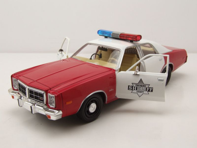 Dodge Monaco 1977 rot weiß Finchburg County Sheriff Modellauto 1:24 Greenlight Collectibles