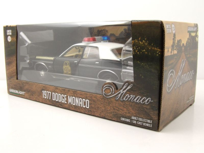 Dodge Monaco 1977 schwarz weiß Hatchapee County Sheriff Modellauto 1:24 Greenlight Collectibles