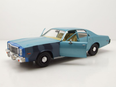 Plymouth Fury 1977 blau Hunter TV-Serie Modellauto 1:24 Greenlight Collectibles