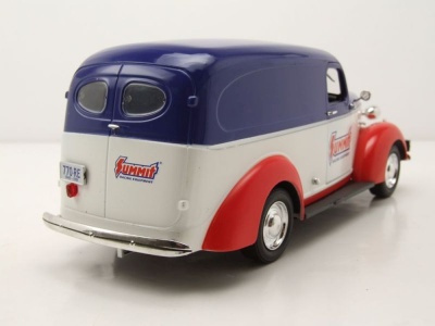 Chevrolet Panel Van 1939 blau weiß rot Summit Racing Modellauto 1:24 Greenlight Collectibles