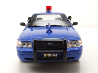 Ford Crown Victoria 2008 blau Police Interceptor Michigan State Modellauto 1:24 Greenlight Collectibles