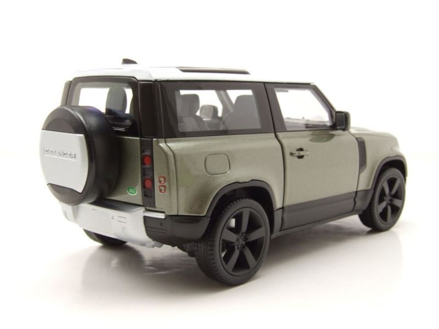 Modellauto Land Rover Defender 2020 grün metallic weiß Modellauto 1:2