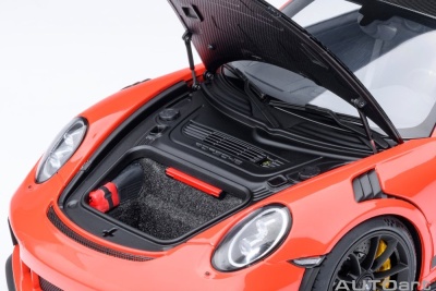 Porsche 911 (991.2) GT3 RS Weissach 2017 lava orange Alufelgen Modellauto 1:18 Autoart