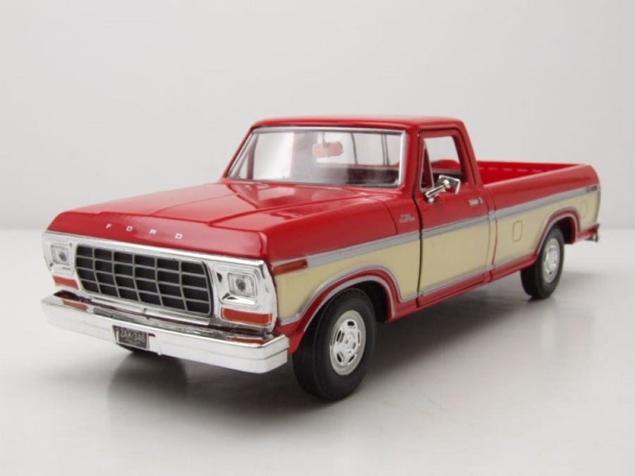 Ford F-150 Custom Pick Up 1979 rot weiß Modellauto 1:24 Motormax