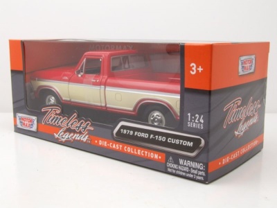 Ford F-150 Custom Pick Up 1979 rot weiß Modellauto 1:24 Motormax