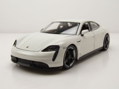 Porsche Taycan Turbo S weiß Modellauto 1:24 Welly