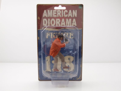 Figur Race Day 3 Serie 1 Fotograf orangene Jacke für 1:18 Modelle American Diorama