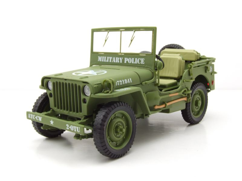Willys Jeep US Army Militairy Police 1944 olivgrün Modellauto 1:18 American Diorama