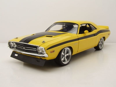 Dodge Challenger R/T Chicayne 1971 gelb schwarz Modellauto 1:18 Acme