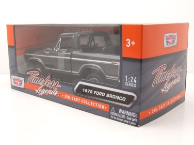 Ford Bronco Pick Up 1978 schwarz Modellauto 1:24 Motormax