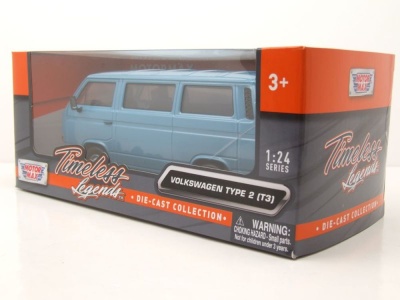 VW T3 Bus blau Modellauto 1:24 Motormax