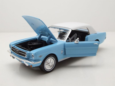 Ford Mustang Hard Top 1964 1/2 hellblau weiß James Bond Thunderball Modellauto 1:24 Motormax
